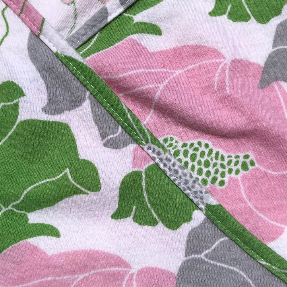 Linea Faux Wrap Top women M sleeveless Spaghetti Strap Floral white pink green - Picture 3 of 13